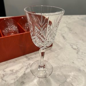 Wine Cristal Glasses D'Argues France. Beautiful stemware. In box. Never used